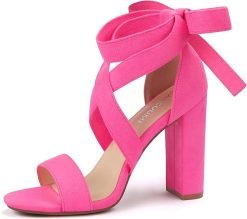 Womens Lace Up Heels (Pink)